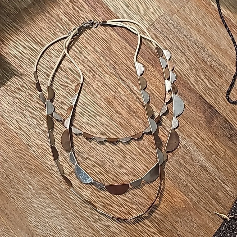 Roost Crescent Half Moon Necklace in Silver and Brass